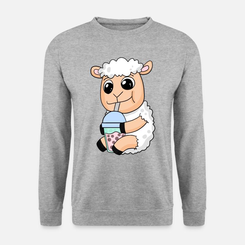 Sheep bubble tea motif - Unisex Sweatshirt - salt & pepper
