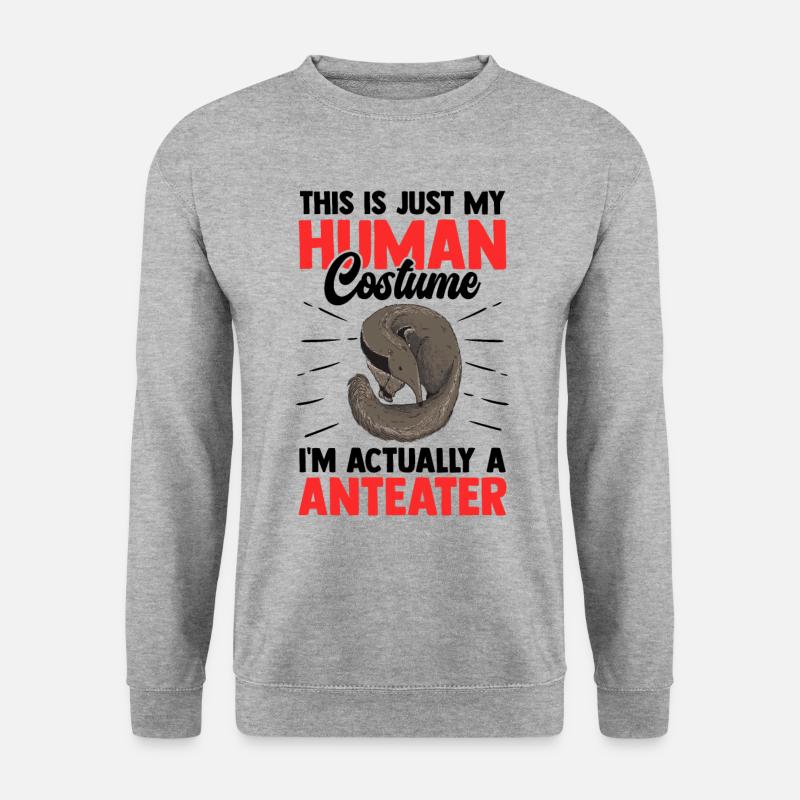 Ameisenbär nur ein Kostüm Zwergameisenbär - Unisex Pullover - Weißgrau meliert