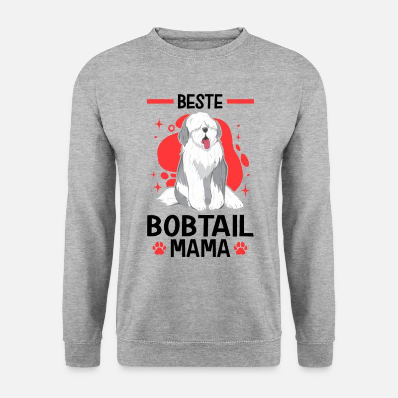 Beste Bobtail Mama Altenglischer Bobtail - Unisex Pullover - Weißgrau meliert