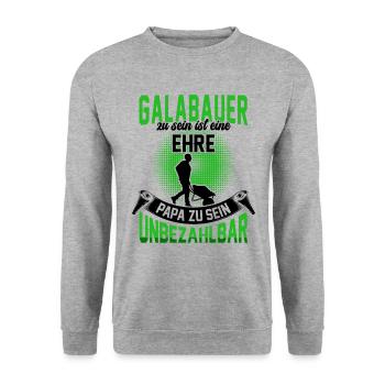Galabauer ist eine Ehre Gartenbau Galabau - Unisex Pullover - Weißgrau meliert - Vorne - Alina (178cm) & Michal (187cm)