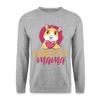 Hamster Mama Animal Lover Pet Owner Rodents Hamste - Unisex Pullover - Weißgrau meliert - Vorne - Alina (178cm) & Michal (187cm)