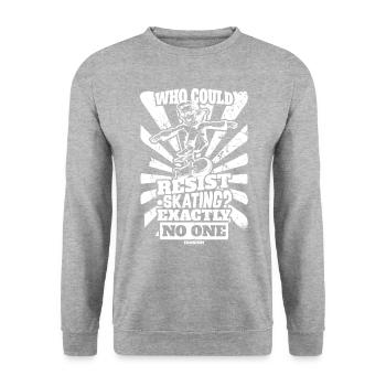 Skateboard - Unisex Pullover - Weißgrau meliert - Vorne - Alina (178cm) & Michal (187cm)