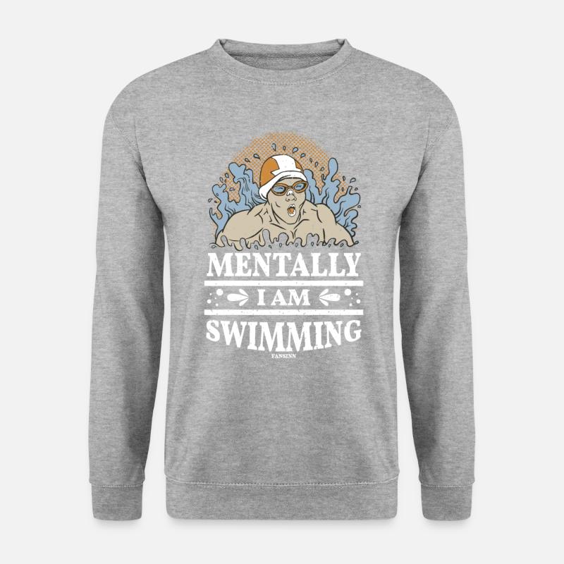 Schwimmen - Unisex Pullover - Weißgrau meliert