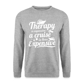 Kreuzfahrtschiff Therapie Kapitän Boot Meer - Unisex Pullover - Weißgrau meliert - Vorne - Alina (178cm) & Michal (187cm)
