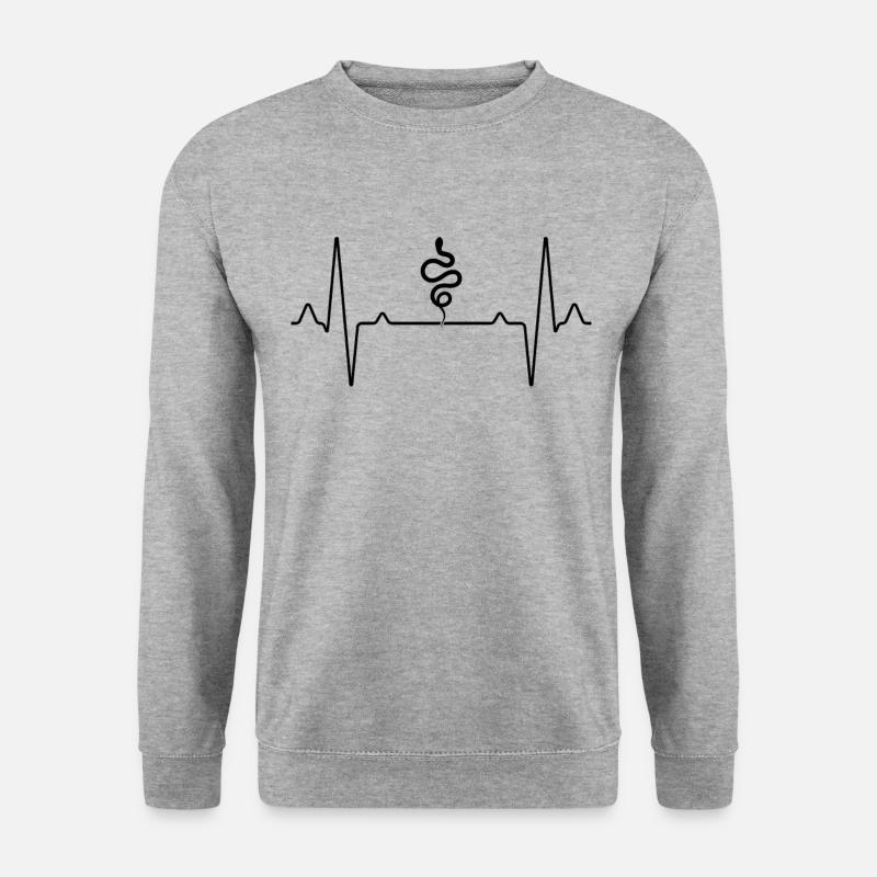 schlange herzschlag - Unisex Pullover - Weißgrau meliert
