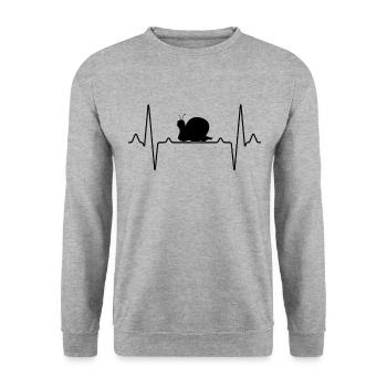 Battement de cœur d’escargot - Sweat-shirt Unisexe - gris chiné - Devant - Alina (178cm) & Michal (187cm)