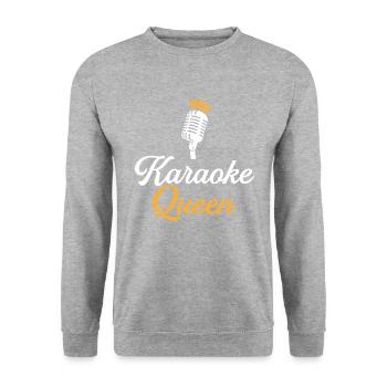 karaoke queen, karaoke - Unisex Pullover - Weißgrau meliert - Vorne - Alina (178cm) & Michal (187cm)