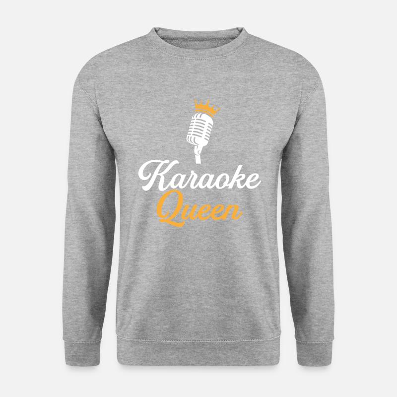 karaoke queen, karaoke - Unisex Pullover - Weißgrau meliert