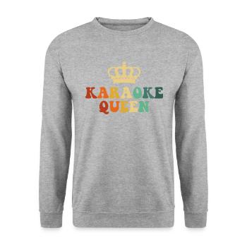 karaoke queen, karaoke - Unisex Pullover - Weißgrau meliert - Vorne - Alina (178cm) & Michal (187cm)