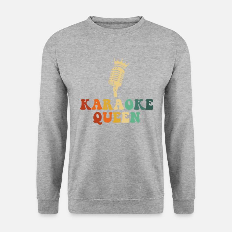 karaoke queen, karaoke - Unisex Pullover - Weißgrau meliert