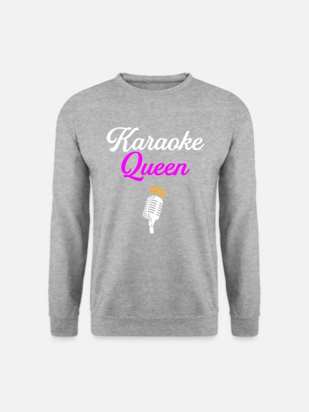 karaoke queen, karaoke - Unisex Pullover - Weißgrau meliert