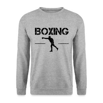 Boxe - Sweat-shirt Unisexe - gris chiné - Devant - Alina (178cm) & Michal (187cm)