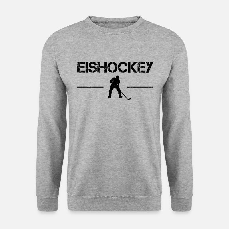 Eishockey - Unisex Pullover - Weißgrau meliert
