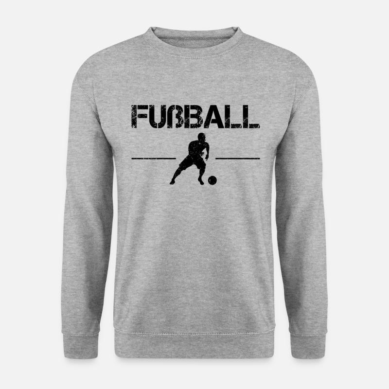 Fußball - Unisex Pullover - Weißgrau meliert