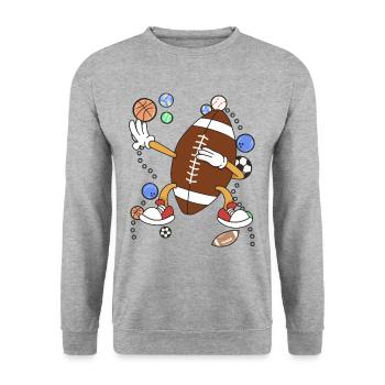 American Football Sport Kinder dabbing - Unisex Pullover - Weißgrau meliert - Vorne - Alina (178cm) & Michal (187cm)