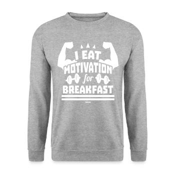Motivation motivieren Karriere Positiv Geschenk - Unisex Pullover - Weißgrau meliert - Vorne - Alina (178cm) & Michal (187cm)