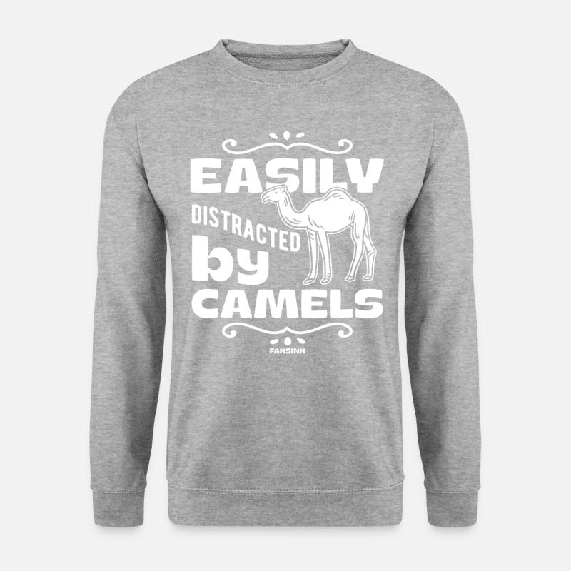 Easily Distracted By Camels - Unisex Pullover - Weißgrau meliert