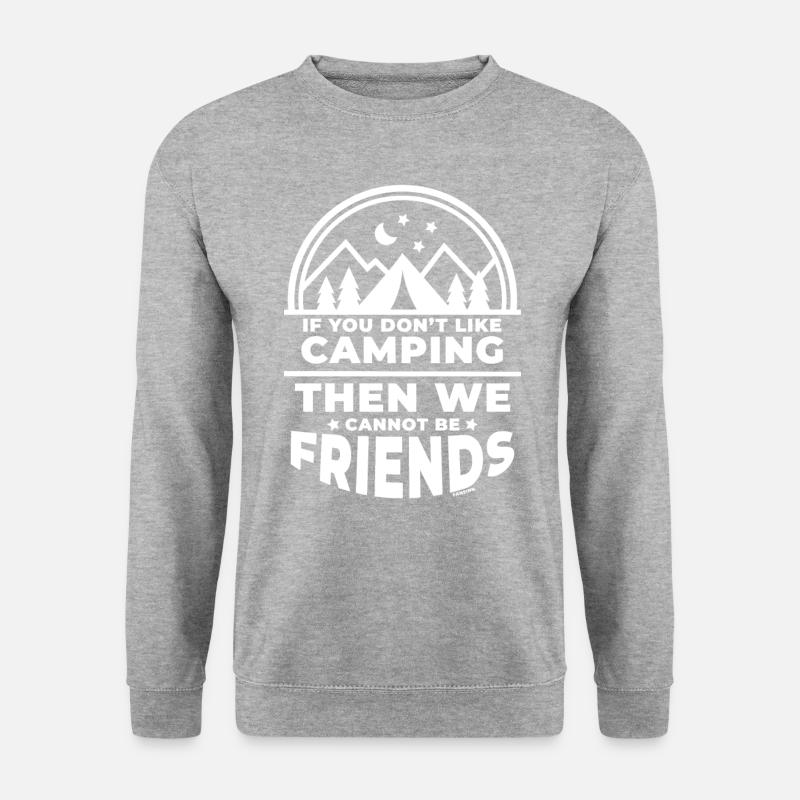 Camping - Unisex Pullover - Weißgrau meliert