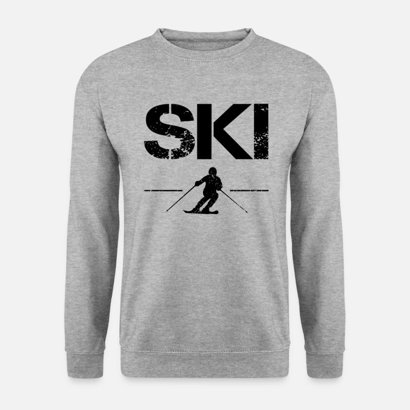 Ski - Unisex Pullover - Weißgrau meliert