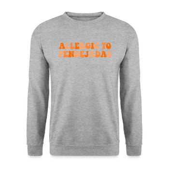 Allergic To Pendejadas, Spanish - Unisex Pullover - Weißgrau meliert - Vorne - Alina (178cm) & Michal (187cm)