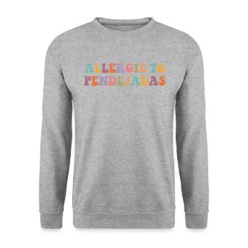 Allergic To Pendejadas, Spanish - Unisex Pullover - Weißgrau meliert - Vorne - Alina (178cm) & Michal (187cm)