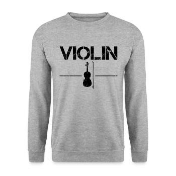 Geige - Unisex Pullover - Weißgrau meliert - Vorne - Alina (178cm) & Michal (187cm)