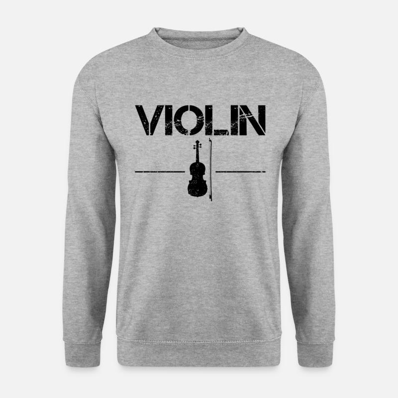 Geige - Unisex Pullover - Weißgrau meliert