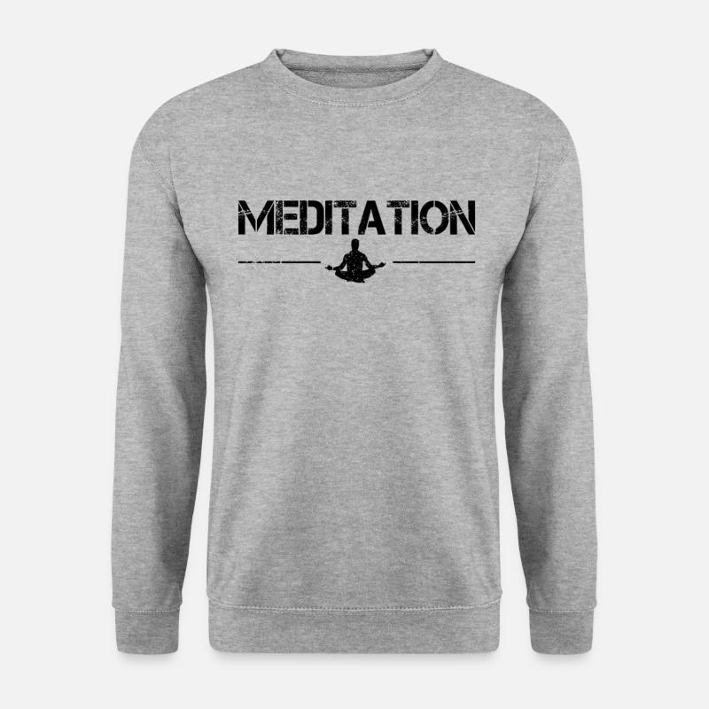 Meditation - Unisex Pullover - Weißgrau meliert
