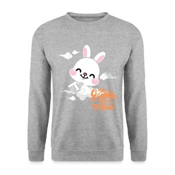 CE SERA MON ANNÉE - Sweat-shirt Unisexe - gris chiné - Devant - Alina (178cm) & Michal (187cm)