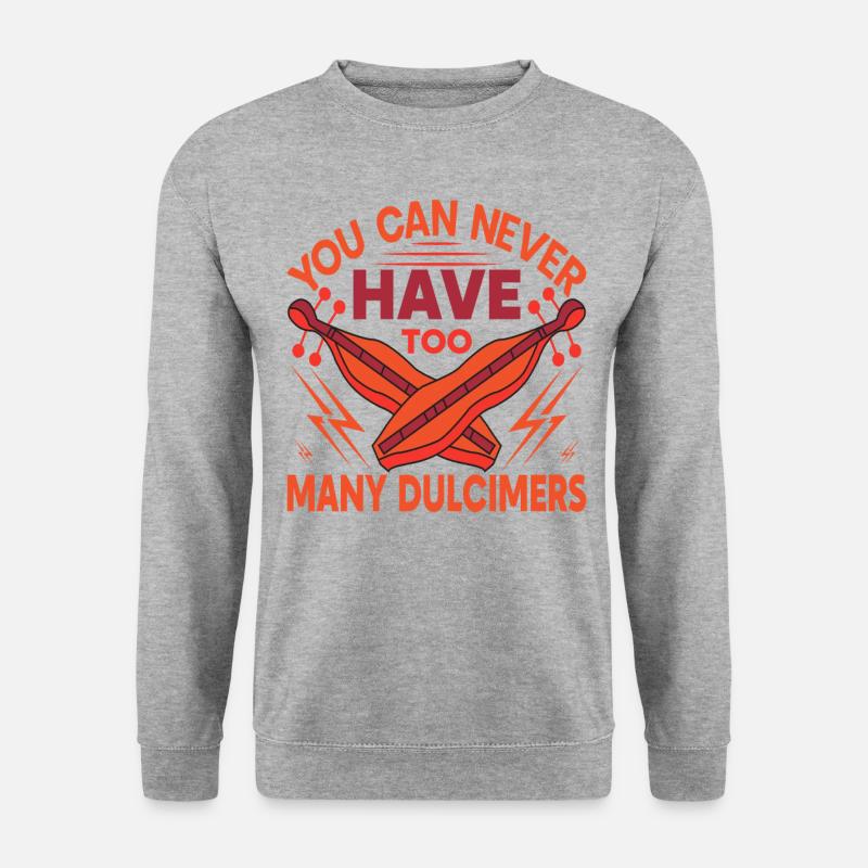 Lustig Dulcimer Instrument - Unisex Pullover - Weißgrau meliert