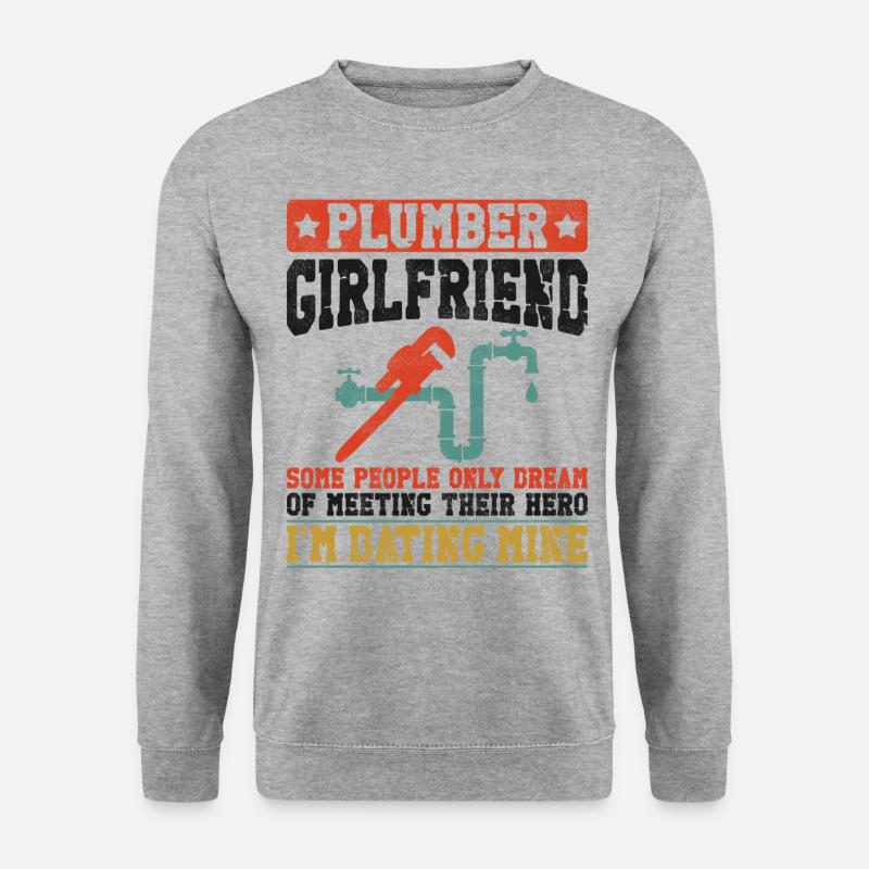 Plumbing Plumber Girlfriend - Unisex Pullover - Weißgrau meliert
