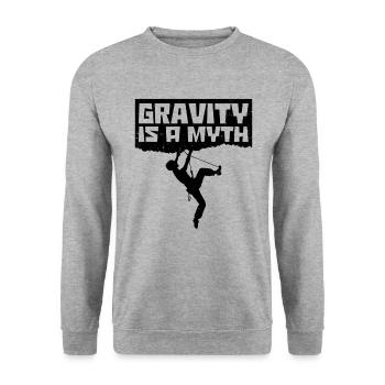 Gravity Is A Myth Rock Bouldering Rock Climbing Cl - Unisex Pullover - Weißgrau meliert - Vorne - Alina (178cm) & Michal (187cm)