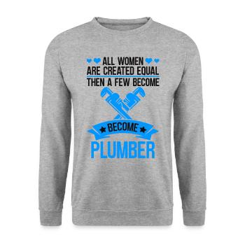 Pipe installation Pipe installer pipes - Unisex Sweatshirt - salt & pepper - Front - Alina (178cm) & Michal (187cm)
