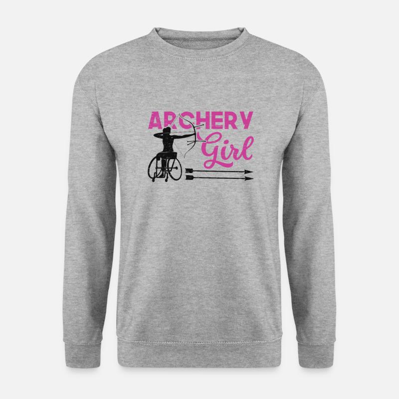 Bogenschießen-mädchen-paralympisches - Unisex Pullover - Weißgrau meliert