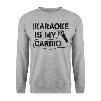 Karaoke Singer Vintage Karaoke Is - Unisex Pullover - Weißgrau meliert - Vorne - Alina (178cm) & Michal (187cm)