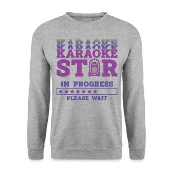 Karaoke Singer Karaoke Star In - Unisex Pullover - Weißgrau meliert - Vorne - Alina (178cm) & Michal (187cm)