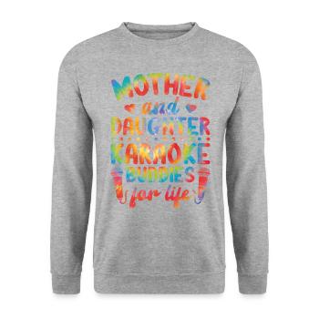 Chanteuse de karaoké Maman Tie Dye Mère - Sweat-shirt Unisexe - gris chiné - Devant - Alina (178cm) & Michal (187cm)