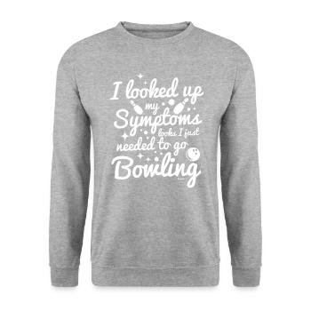 ich brauche Bowling - Unisex Pullover - Weißgrau meliert - Vorne - Alina (178cm) & Michal (187cm)
