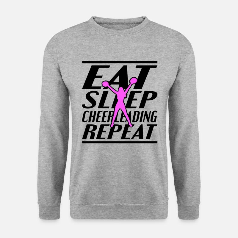 Essen Schlafen Cheerleading - Unisex Pullover - Weißgrau meliert