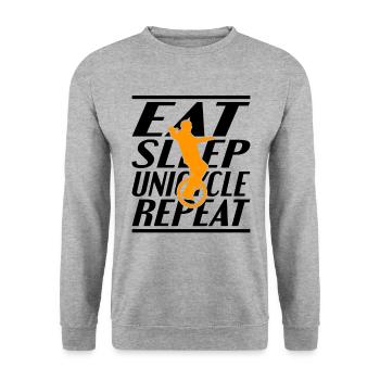Nourriture Dormir Unicycle - Sweat-shirt Unisexe - gris chiné - Devant - Alina (178cm) & Michal (187cm)