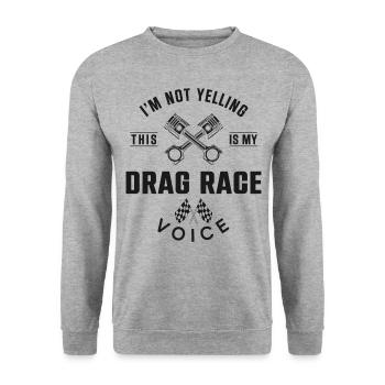 Voiture de course de dragster Je ne suis pas - Sweat-shirt Unisexe - gris chiné - Devant - Alina (178cm) & Michal (187cm)