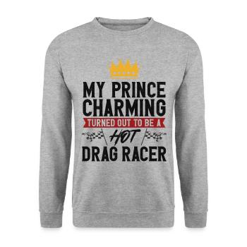 Drag Racing Race Car Girlfriend - Unisex Sweatshirt - salt & pepper - Front - Alina (178cm) & Michal (187cm)