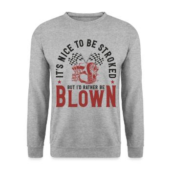 Drag Racing Race Car Pun It's Nice - Unisex Pullover - Weißgrau meliert - Vorne - Alina (178cm) & Michal (187cm)