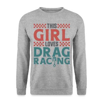 Drag Racing Race Car Girl This - Unisex Sweatshirt - salt & pepper - Front - Alina (178cm) & Michal (187cm)