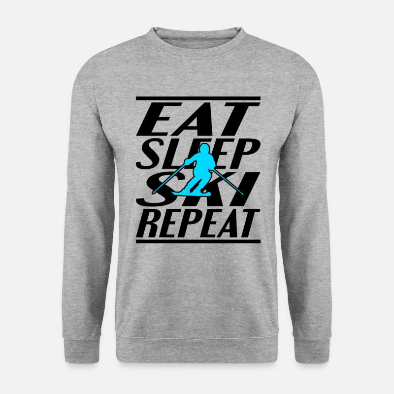 Essen Schlafen Ski - Unisex Pullover - Weißgrau meliert
