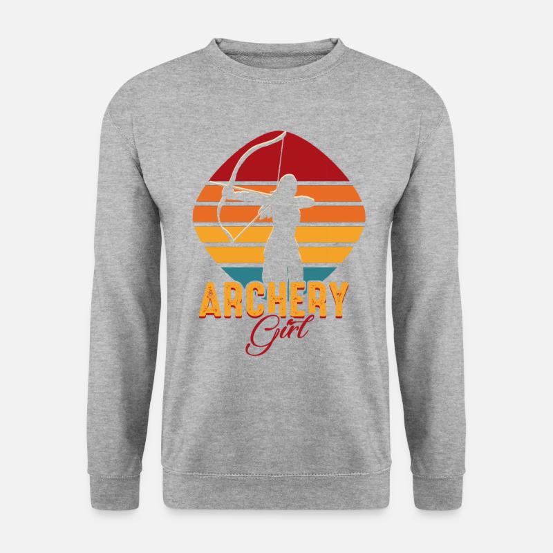 Bogenschiessen Frauen Bogenschützin - Unisex Pullover - Weißgrau meliert
