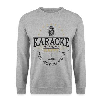Karaoke Singer Karaoke Makes Me - Unisex Sweatshirt - salt & pepper - Front - Alina (178cm) & Michal (187cm)
