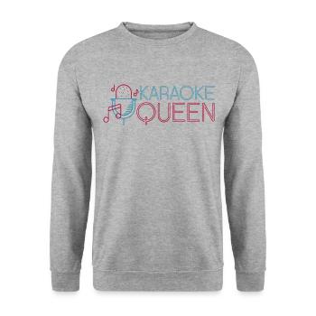 Karaoke Singer 80s Retro Karaoke - Unisex Pullover - Weißgrau meliert - Vorne - Alina (178cm) & Michal (187cm)