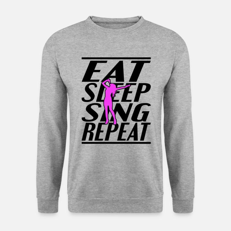 Essen Schlafen Singen - Unisex Pullover - Weißgrau meliert