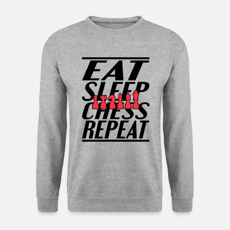 Nourriture Dormir Échecs - Sweat-shirt Unisexe - gris chiné